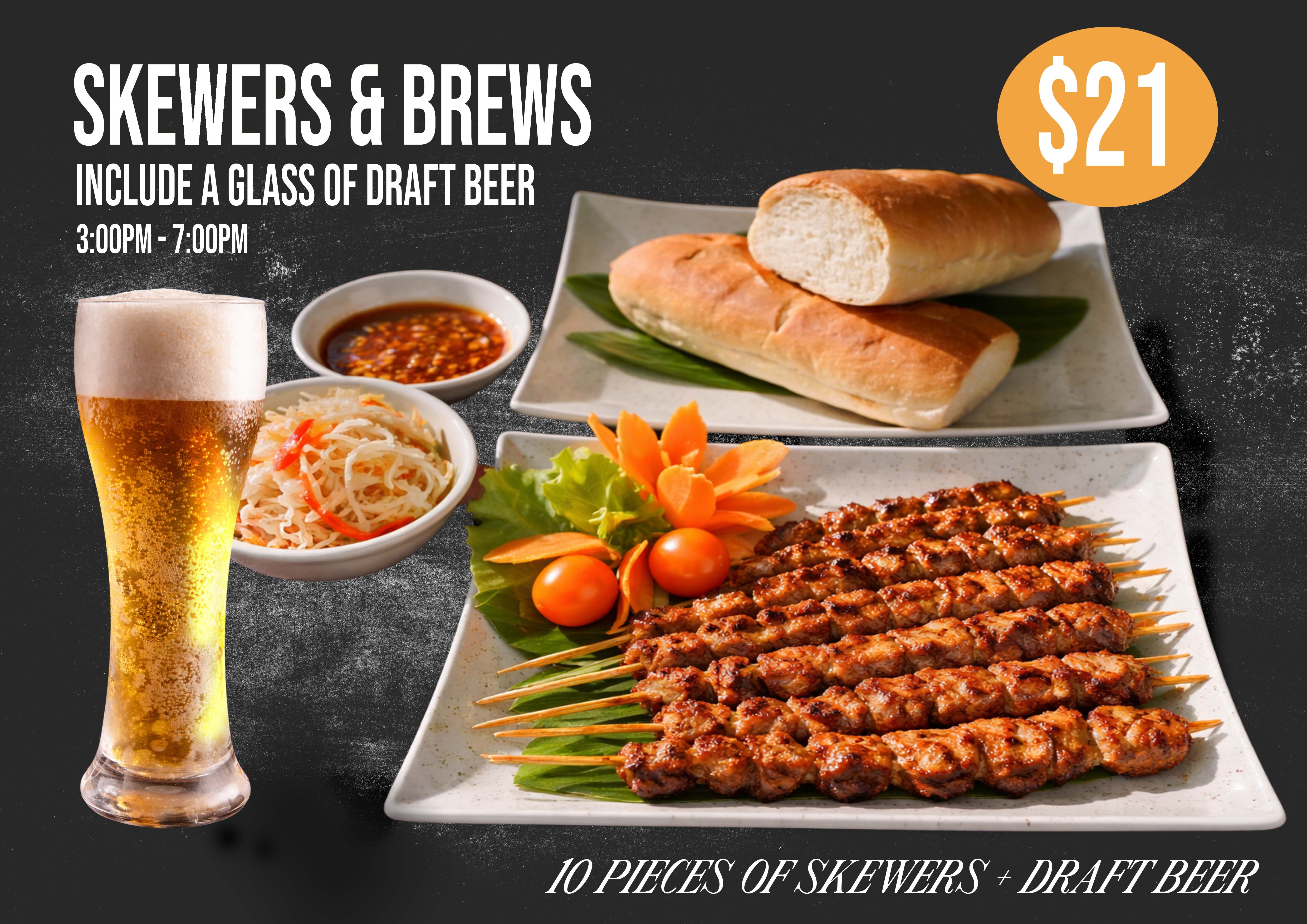 Unwind with Skewers & Brews!